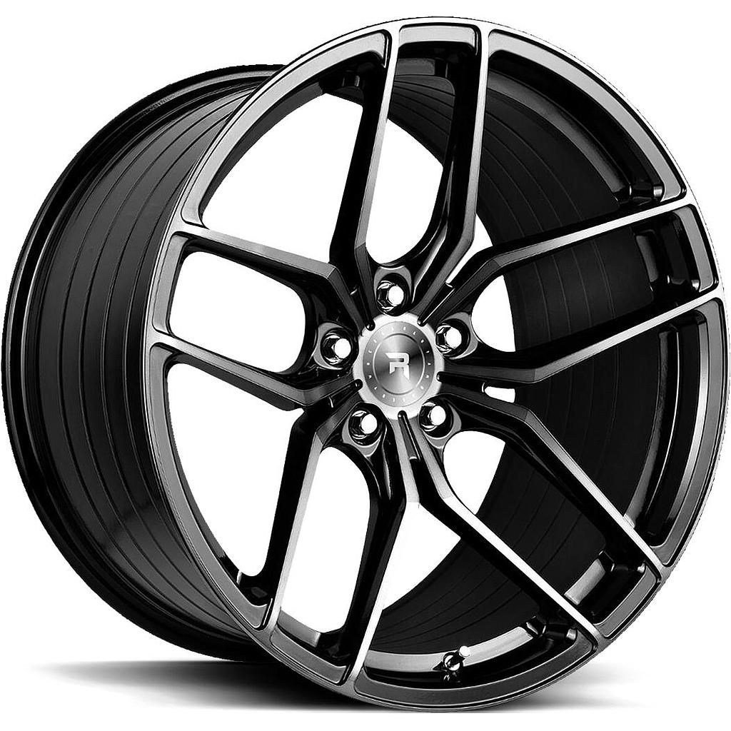 R-SERIES R8 GLOSS BLACK TINTED FACE 8.5x19 5/112 ET30 CB66.6