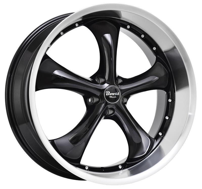 STATUSFÄLGAR B818 GLOSSBLACK MACHINED LIP 8.5x22 5/115 ET15 CB73.1