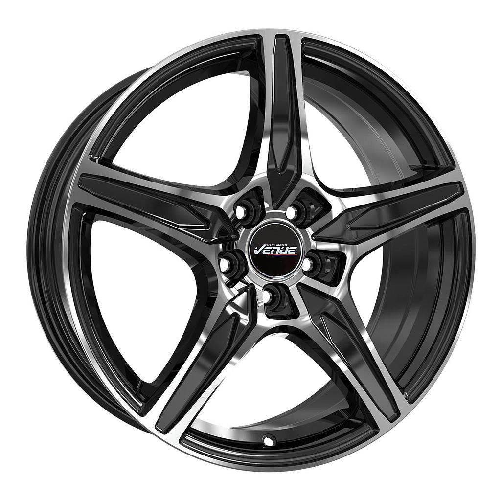 Venue VL5 Black Polish 6.5x16 5/112 ET46 CB57.1