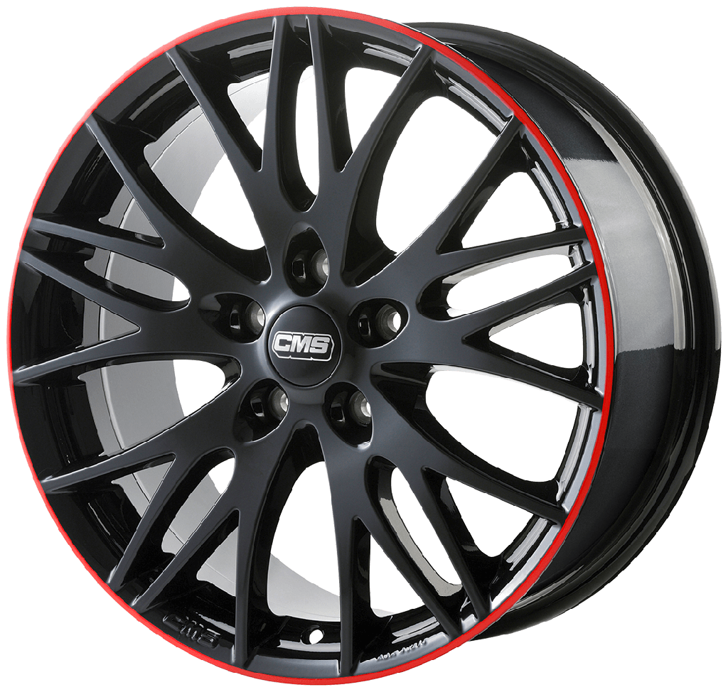 CMS C8 BlackRedGloss 8x18 5x112 ET30 CB66.5