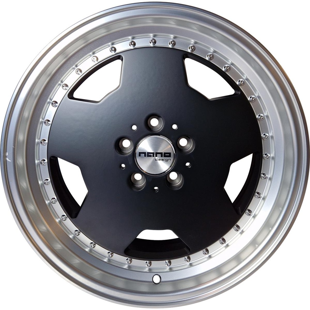 Nano 5852 Matte black machined lip 9.0x18 5/112 ET30 CB66.6