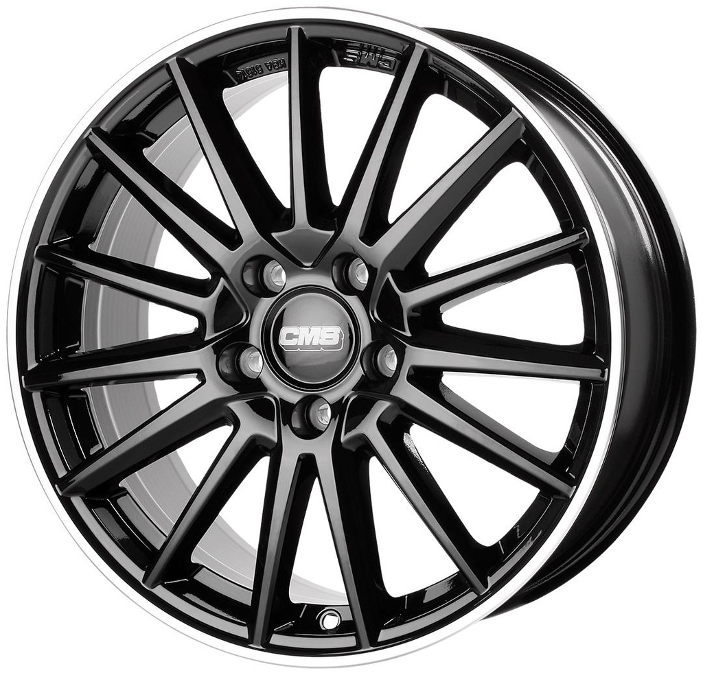 CMS C23 GLOSS BLACK POLISHED LIP 7.5x17 5/112 ET40 CB66.5