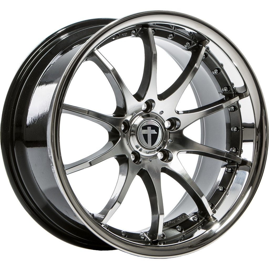 TOMASON TN8 HYPERBLACK DIAMOND POLISHED WITH STEEL LIP 8.5x19 5/120 ET35 CB72.6