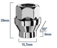 Avomutteri 12x1,25x29 60° Av19 6mm holkki