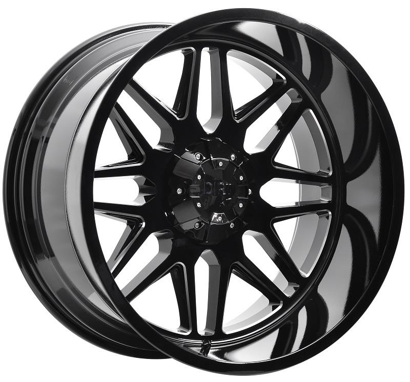 STATUSFÄLGAR D59 GLOSSBLACK MILLED 12x22 6/135-139.7 ET-44 CB106.1