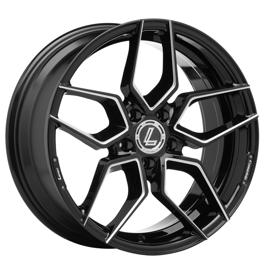 LENSO P BLACK + EDGE BALL SPOKE CUT 8x18 5/108 ET42 CB73.1