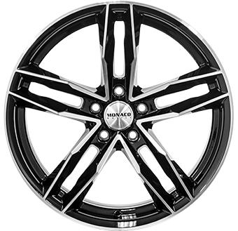 MONACO WHEELS RR8M GLOSS BLACK POLISHED 8x18 5/112 ET30 CB66.5