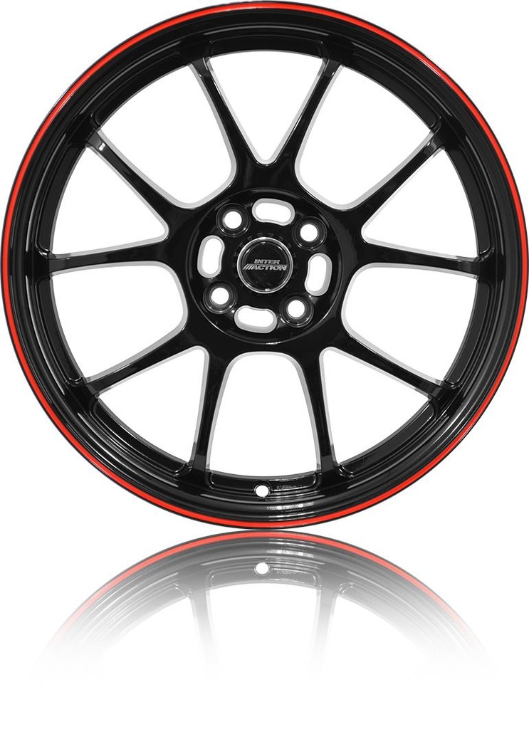 INTER ACTION PHOENIX GLOSS BLACK RED 6.5x15 4/100 ET37 CB73.1