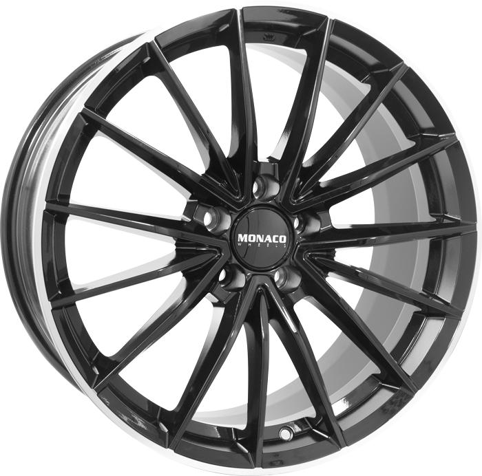 MONACO WHEELS GP14 BLACK LIP POL 9x19 5/112 ET40 CB66.6