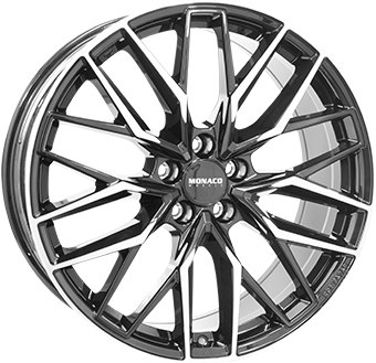 MONACO WHEELS GPX BLACK POLISHED 8x18 5/112 ET30 CB66.5