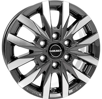 BORBET CW6 ANTHRACITE DARK POLISHED 6.5x16 6/130 ET62 CB84.1