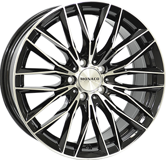 MONACO WHEELS GP2 GLOSS BLACK POLISHED 8x18 5/120 ET35 CB72.6