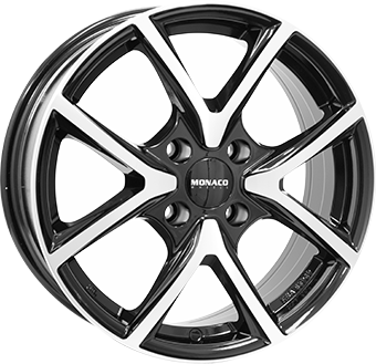 MONACO WHEELS CL2 GLOSS BLACK POLISHED 7x17 4/108 ET32 CB65.1