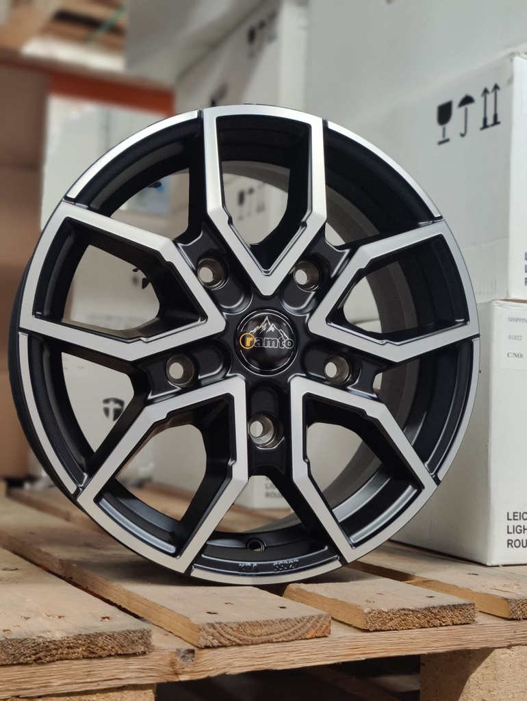 RAMTO TF16 BLACK MATT POLISHED 6.5x16 5/160 ET57 CB65.1