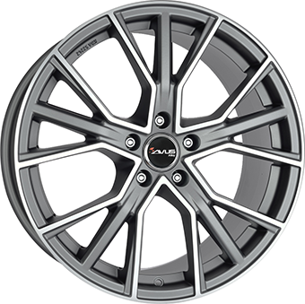 AVUS AF18 DULL ANTHRACITE POLISH 8.5x19 5/112 ET40 CB66.4