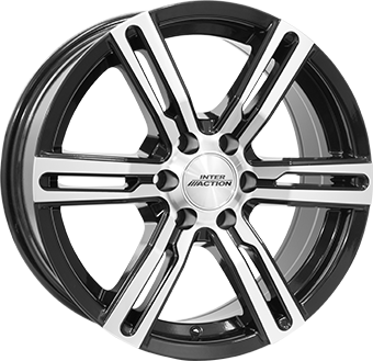 INTER ACTION KARGIN 6 GLOSS BLACK POLISHED 7.5x17 6/139.7 ET25 CB110.1