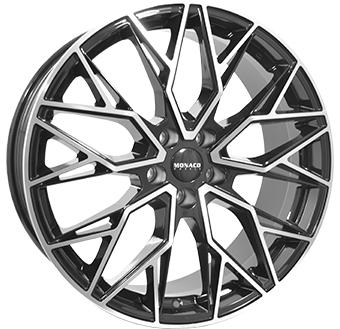MONACO WHEELS GP15 BLACK POLISHED 8x19 5/108 ET45 CB73.1
