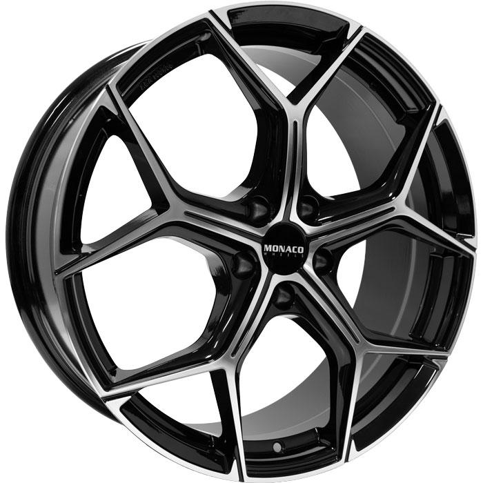 MONACO WHEELS GP16 BLACK POLISHED 8x18 5/112 ET44 CB66.5