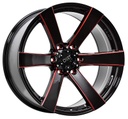 STATUSFÄLGAR D91 GLOSSBLACK RED STRIPE 9.5x20 6/139.7 ET18 CB106.1